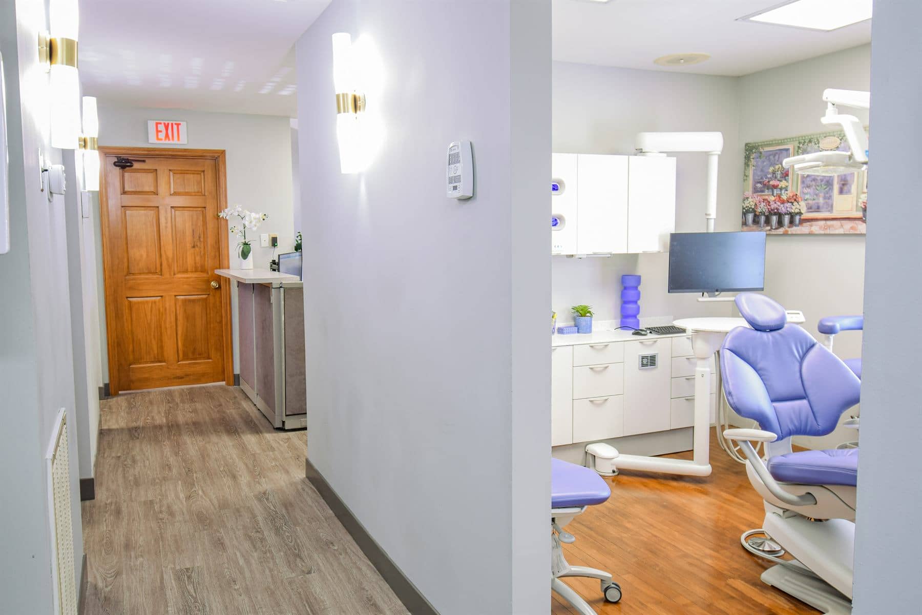 The hallway leading to the treatment rooms