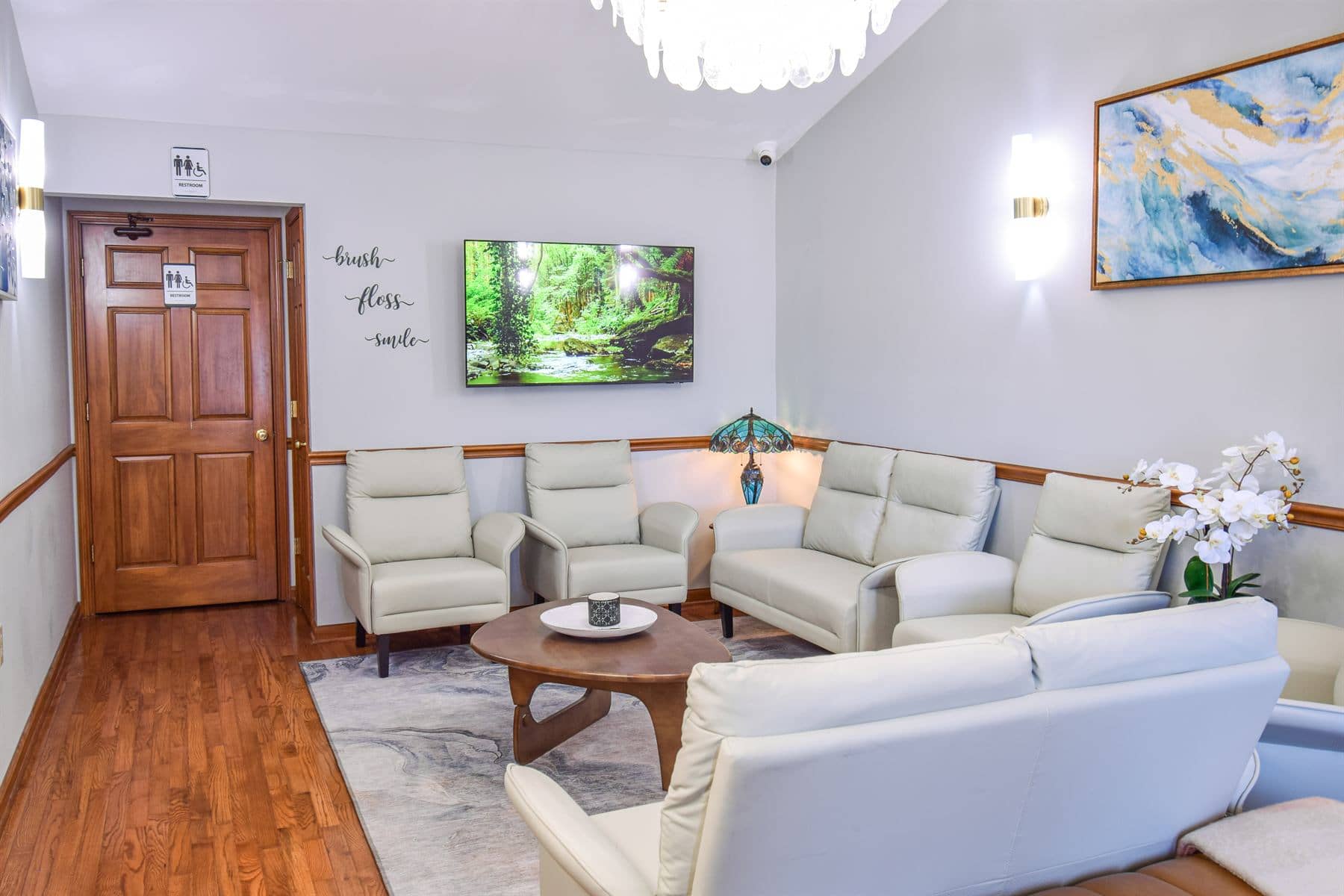The cozy waiting area